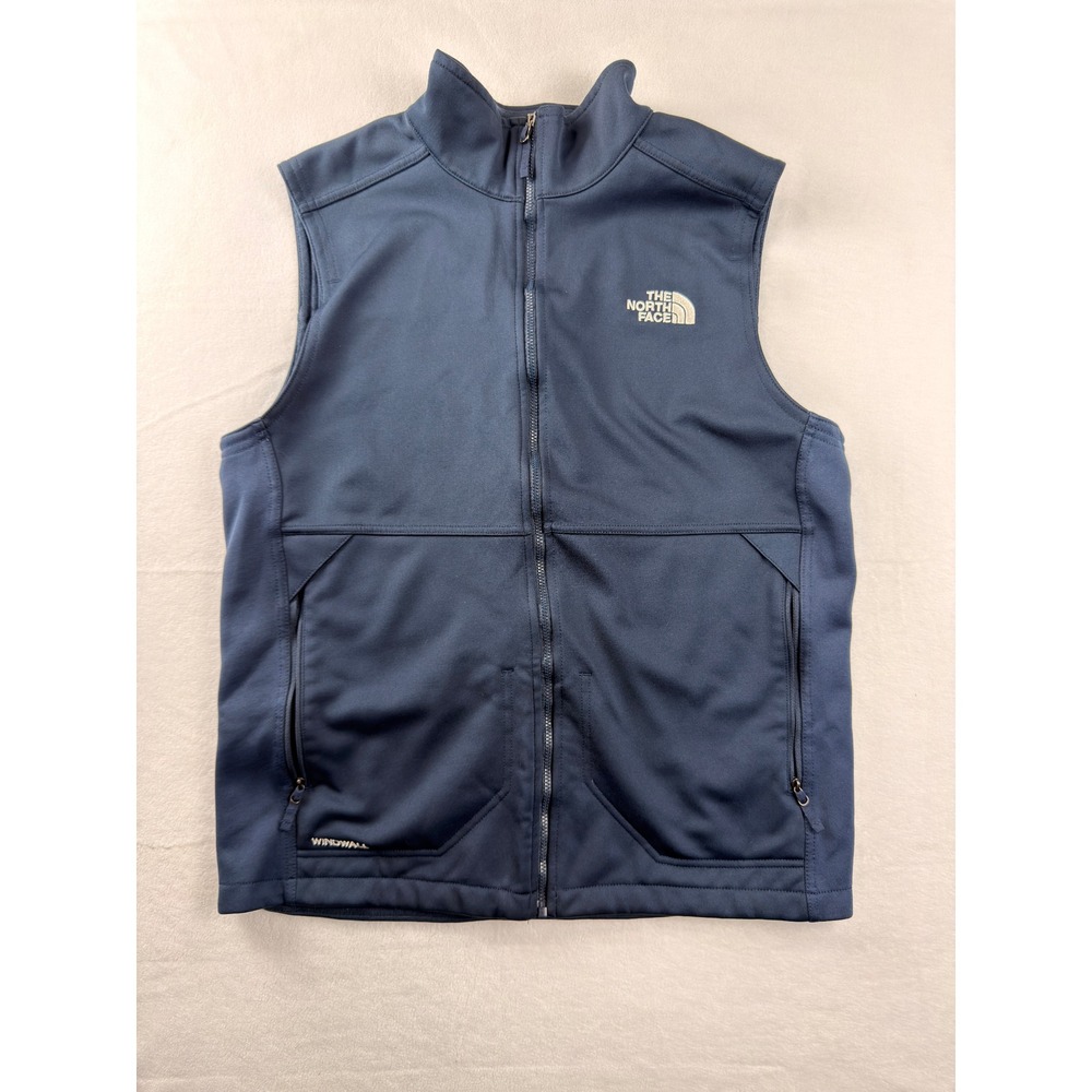 The North Face Mens WindWall Softshell Vest Navy Blue Full Zip M